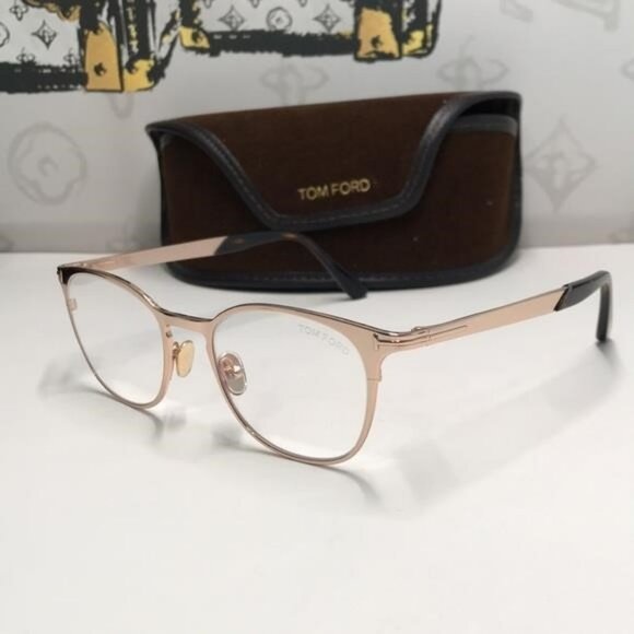 Tom Ford TF5732-B 028 Authentic Eyeglasses · Rose Gold/Havana - Picture 6 of 11